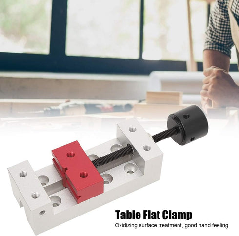 50mm Mini Flat Clamp, Table Flat Clamp, Aluminum Mini Drill Press Vise Clamp Table Bench Vice DIY Sculpture Craft Carving Bed Tool...