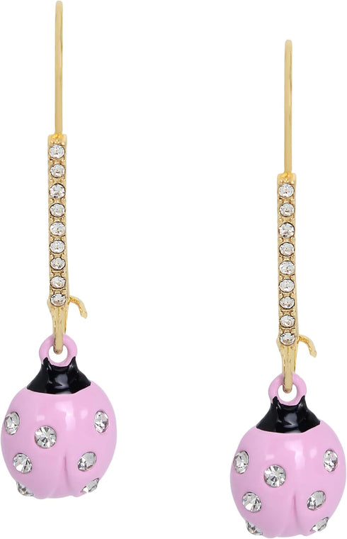 Betsey Johnson Womens Ladybug Dangle Earrings...