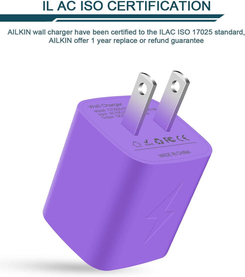 USB Plug, Wall Charger Fast Charging Block, Power AC Adapter Dual Port Charge Cube Travel Brick Cell Phone Quick Chargers Box for iPhone 15/14/13/...
