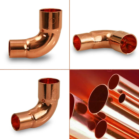 Everflow Supplies CCRN1000 1/2" x 3/8" Nominal Size 90 Degree Short Radius Reducing Elbow with Copper Sweat Connects for 5/8" x 1/2 Outer Diameter...