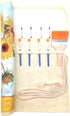 Paint Brush Holder Art Supplies, Artist Paint Brush & Storage Organizer Roll-Up Case Bag, Protect Acrylic Oil Watercolor Paintbrushes (Sunflower 2...