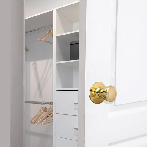Design House 782730 Tulip Passage Hall and Closet Door Knob Polished Brass...