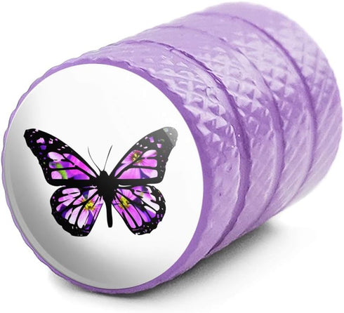 GRAPHICS & MORE Butterfly with Flowers Tire Rim Wheel Aluminum Valve Stem Caps...