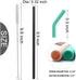 Senneny Set of 5 Stainless Steel Straws with Silicone Flex Tips Elbows Cover, 2 Cleaning Brushes and 1 Portable Bag Included (Black)- 8mm diameter...