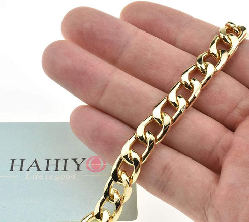 HAHIYO Purse Chain Strap Length 47.2" SPOT-ON Gold for Shoulder Cross Body Sling Purse Handbag Clutch Bag Replacement Strap Comfortable Flat 0.4" ...