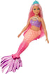 Barbie Dreamtopia Mermaid Doll with Curvy Body, Pink Hair, Pink Ombre Tail & Headband Accessory...