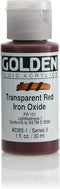 Golden Fluid Acrylic Paint 1 Ounce-Transparent Red Iron Oxide...
