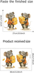 Cute Mouse Wall Decals 2 Mice Eating Cheese Wall Stickers for Child Room Decor 3D Cute Mouse Stickers for Wall Removable Waterproof Peel and Stick...