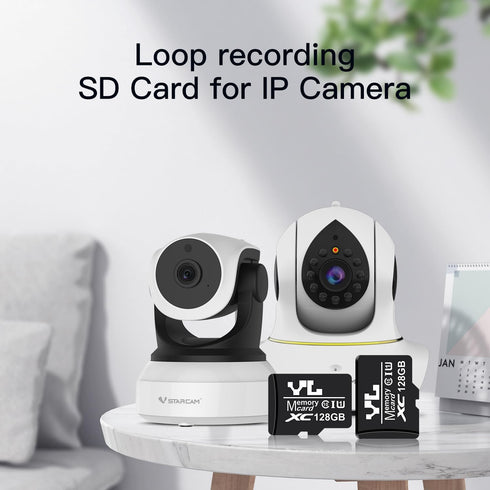 VSTARCAM 128GB SD Card Class 10 Flash Memory Card for Security Cameras Drones Pet/Baby Camera with Phone App...