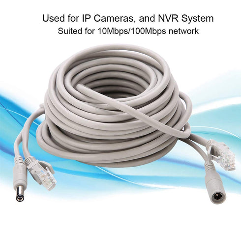 Dioche CCTV Cable, 10M AHD Video Power Cable for CCTV Security Camera Surveillance System, 2.1mm DC Power Connector...