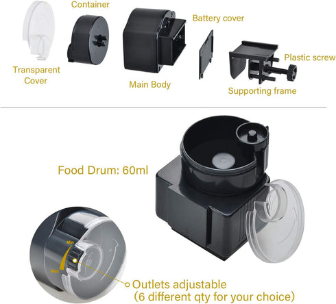 Lychee Aquarium Fish Feeder Vacation Aquarium Automatic Fish Food Dispenser Tank Feeder Timer Auto Feeders for Holiday Vacation Fish Dispenser (AF...