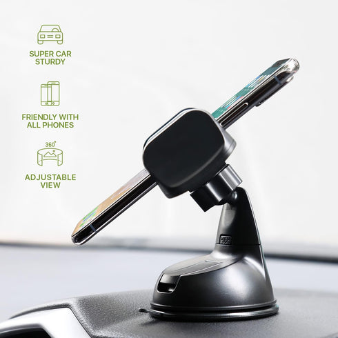 LAX Gadgets Premium Phone Car Mount - Strong Suction Cup Movable Jaws- Car Mount with Powerful Suction Cup for Windshield or Dashboard for All Sma...