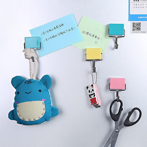 DDJYP Pack of 4 Creative Super Strong Magnetic Hooks, Colorful Heavy Duty Powerful Magnetic Hooks...