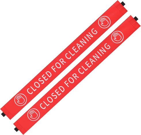 2 Pieces Red Closed for Cleaning Sign with Magnetic Ends Magnetic Restroom Signs Closed for Cleaning Banner Cleaning in Progress Sign for Door 42×...
