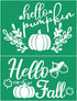 Hello Fall Silk Screen Stencils Reusable Self Adhesive Chalk Mesh Stencils Silkscreen Pattern Stencil for Autumn Decoration, DIY Farmhouse Wood Si...