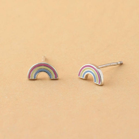 Boma Jewelry Sterling Silver Resin Rainbow Stud Earrings...