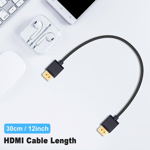Duttek Ultra Thin HDMI Cable 1Feet, 4K Short HDMI Cable Male to Male for 3D and 4K Ultra HD TV Stick HDMI 2.0 Cord Extension Converter...