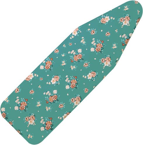 Ironing Board Cover and Pad Standard Size 15" x 54",3 Pairs of Hook and Loop Fastener Straps,Elastic Edges,Cotton Iron Board Cover with Scorch Res...