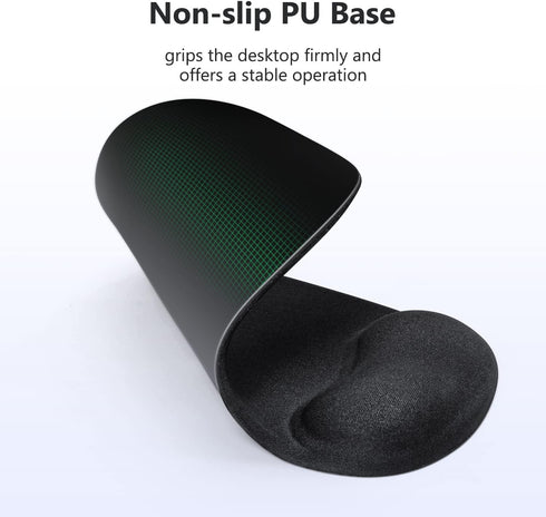 Soqool Mouse Pad, Ergonomic Mouse Pad with Comfortable Gel Wrist Rest Support and Non-Slip PU Base for Easy Typing Pain Relief, Durable and Washab...