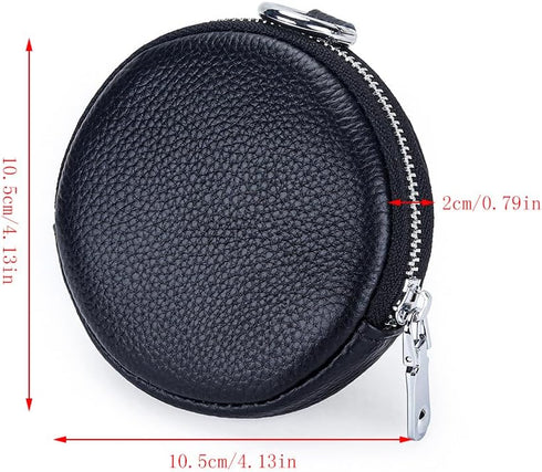 1 Pcs Leather Zipper Coin Purse Wallet With Keychain, Coin Organizer, Change Holder,Card Case, Mini Leather Zipper Storage Bag for Men & Women...