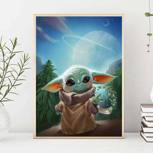 QUITEDEW DIY 5D Diamond Painting, Art Craft Kit for Beginners, Alien Baby Theme, Size 16x12inch...