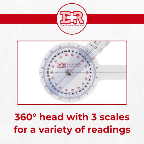 Ever Ready First Aid Plastic 12” Goniometer 360 Degree ISOM – 2 Pack...
