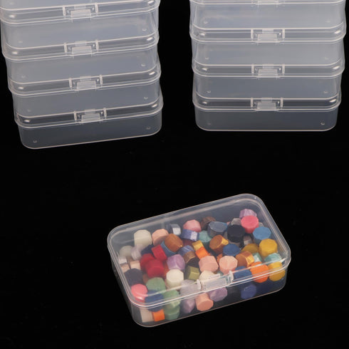 10 Packs Small Clear Plastic Beads Storage Containers Box Transparent Boxes with Hinged Lid for Small Items, Jewelry, Crafts (3.34 x 2.16 x 1 in)...