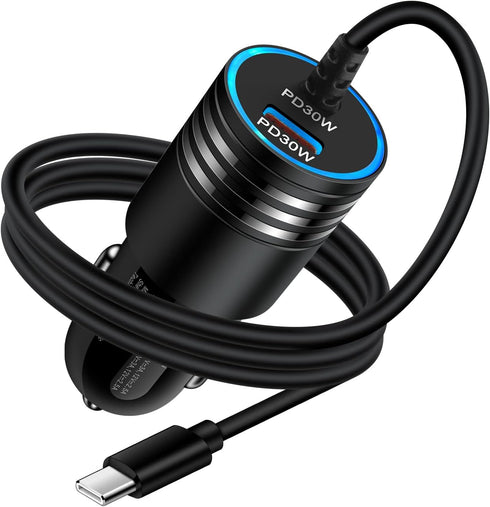 Android 60W USB Type C Car Charger Adapter Plug Fast Charging for Samsung Galaxy S23 Ultra/S23+/A14 5G/A54/A34/S22 Ultra/A13/A53/A23/A03S/A12, Typ...