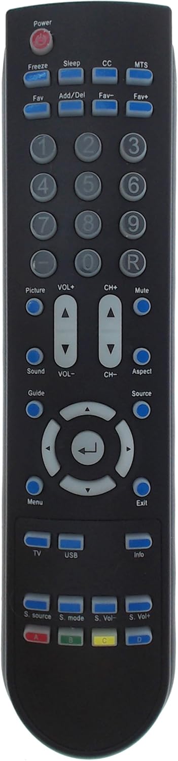 Replacement Remote for Sceptre X405BV-FHDU, X408BV-FHDU X505BV-FHD, X508BV-FHD X505BV-FHDU, X508BV-FHDU...