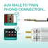 CableMountain 2X RCA to 3.5mm Audio Cable 6.6FT - Gold Plated Male-to-Male Phono to 3.5mm Jack | Stereo Y Splitter RCA Cables for Turntable, TV an...