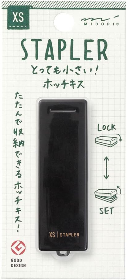 Midori Compact Stapler, XS Series, Black (35270006)...