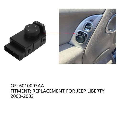 Front Left Side Door Mirror Switch, Power Side Mirror Switch, 6010093AA Car Rearview Mirror Control Switch Replacement for Jeep Liberty 2000?2003...
