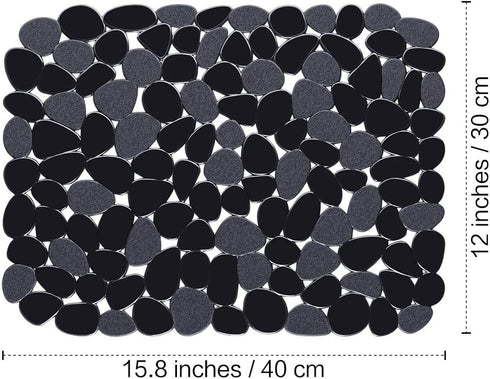 Yolife Pebble Sink Mats for Stainless Steel Sink, PVC Sink Saddle Protectors Kitchen Sink Mat for Porcelain Sink, Dishes and Glassware (Black,2 Pa...