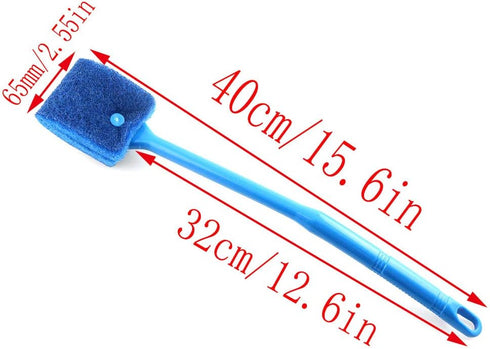 LQ Industrial 2PCS Fish Tank Cleaning Brush 2 Colors Aquarium Fish Tank Double Sided Cleaning Sponge Brush...