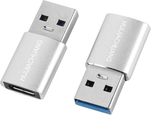 USB A to USB C Adapter (2 Pack), USB Male to Type C Female, High Speed Data Transfer, Fast Charging, Compatible with Type C Cables, Laptop, Deskto...