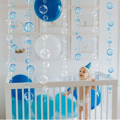 Decor365 Under The Sea Party Decorations Blue Bubble Garlands Little Mermaid Birthday Under Water Bday Hanging Streamer Beach Theme Banner Underwa...