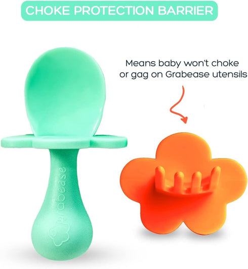 Grabease Baby Spoons Toddler Utensils Baby Spoon Toddler Forks, BPA-Free & Phthalate-Free for Baby & Toddler, 2 Sets, Mint and Orange...