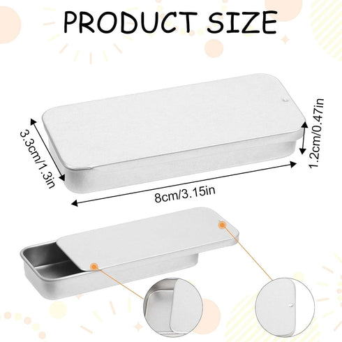 3Pcs Metal Box Containers Matte Mini Slide Top Boxes Rectangular Empty Hinged Container Portable Small Home Storage Organizer Kit for Candies Jewe...