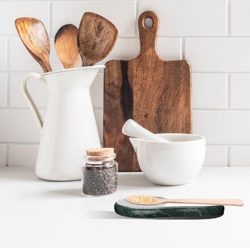 Marble Spoon Rest - Heat-Resistant, Spoon Holder for Stove Top - Kitchen Utensil Holder for Spoon, Ladle, Spatula & Other Accessories...