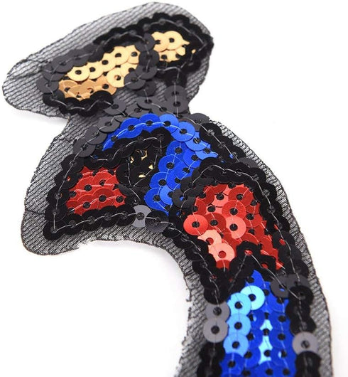 2 Pack Colorful Sequins Peacock Patch Iron On/Sew on Embroidered Applique Patch Craft Fashion Accessories for DIY Clothes...