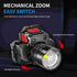 Rechargeable Super Bright LED Headlamps - Mechanical Rotational Zoom, 90°Angle Adjustable, USB Head Lamp with Power Bank - High Lumen - Waterproof...