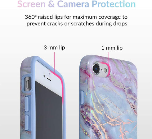 VELVET CAVIAR Compatible with iPhone SE 2020 Case, iPhone 8 Case, iPhone 7 Case Marble for Women & Girls - Cute Protective Phone Cover (Pink Iride...