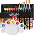 Colorful Acrylic Glass Paint Set with 6 Brushes, 1 Palette, 12 Colors Stain Glass Paints for Wine Glass, Waterproof Acrylic Enamel Paint Kit to Cr...