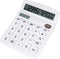 Cute White Desktop Calculator with Big Buttons, Dual Power Source, Solar and Battery, Large Display Screen - Perfect for Office, Teachers, and Stu...