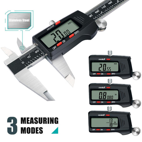 Kynup Caliper Measuring Tool, Digital Micrometer Caliper Tool, Vernier Caliper with Stainless Steel, Large LCD Screen, Auto - Off Feature, Inch Me...