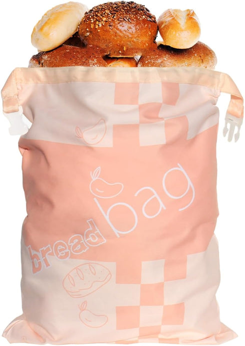 Bread Bags for Homemade Bread Storage - Reusable Large Bread Bag - Freezer Bread Saver - Sourdough Bread Making & Fresh Bread Storage Solution (Pi...