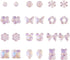 FASHEWELRY 120pcs Clear Acrylic Beads Transparent Mixed Cute Beads for Bracelets, Glitter Powder Bear Bowknot Rabbit Flower Pony Beads Bulk for DI...