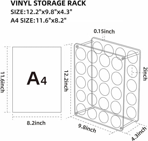 leevehold Vinyl Roll Storage Rack, Sturdy Vinyl Roll Holder, Vinyl Storage Organizer for Craft Room, 20-Holes | Aperture 2 Inch, Easy to Assemble ...