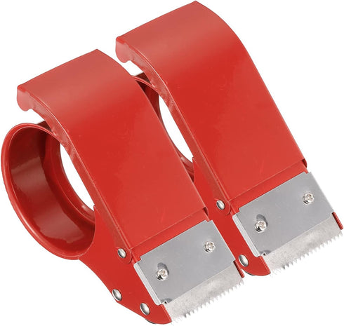 PATIKIL 2.5 Inch Packing Tape Dispenser, 2 Pack Industrial Heavy Tapes Cutter Holder Adjustable Box Sealer for Packaging Carton Sealing, Red...