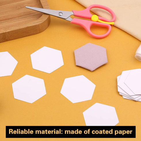 100 Count Paper Piecing Paper Paper Piecing Shapes Hexagon Paper Piecing Templates Quilting Templates for Use in Quilting, Sewing, and Craft Proje...